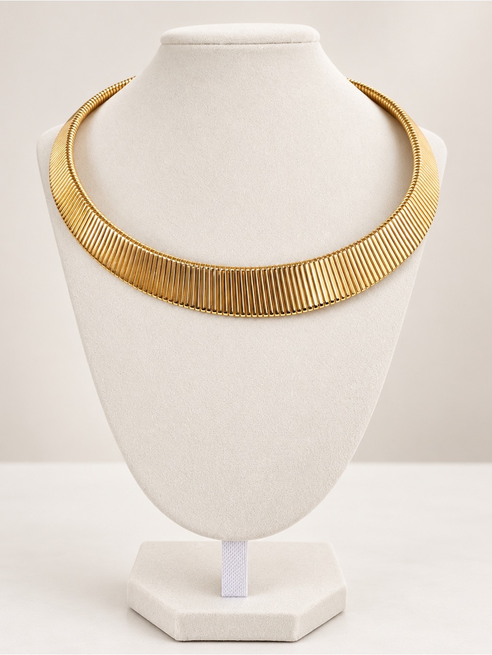 Network Gold-Tone Ribbed Collar Statement Necklace